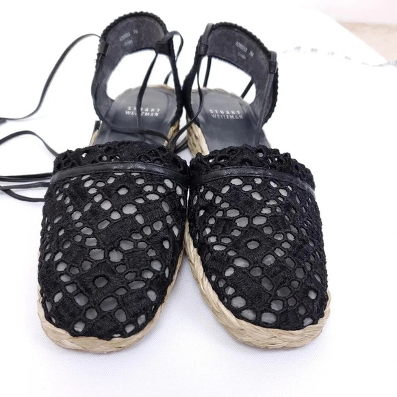 Stuart Weitzman Espadrilles Patterned Eyelet 7M - Picture 3 of 11